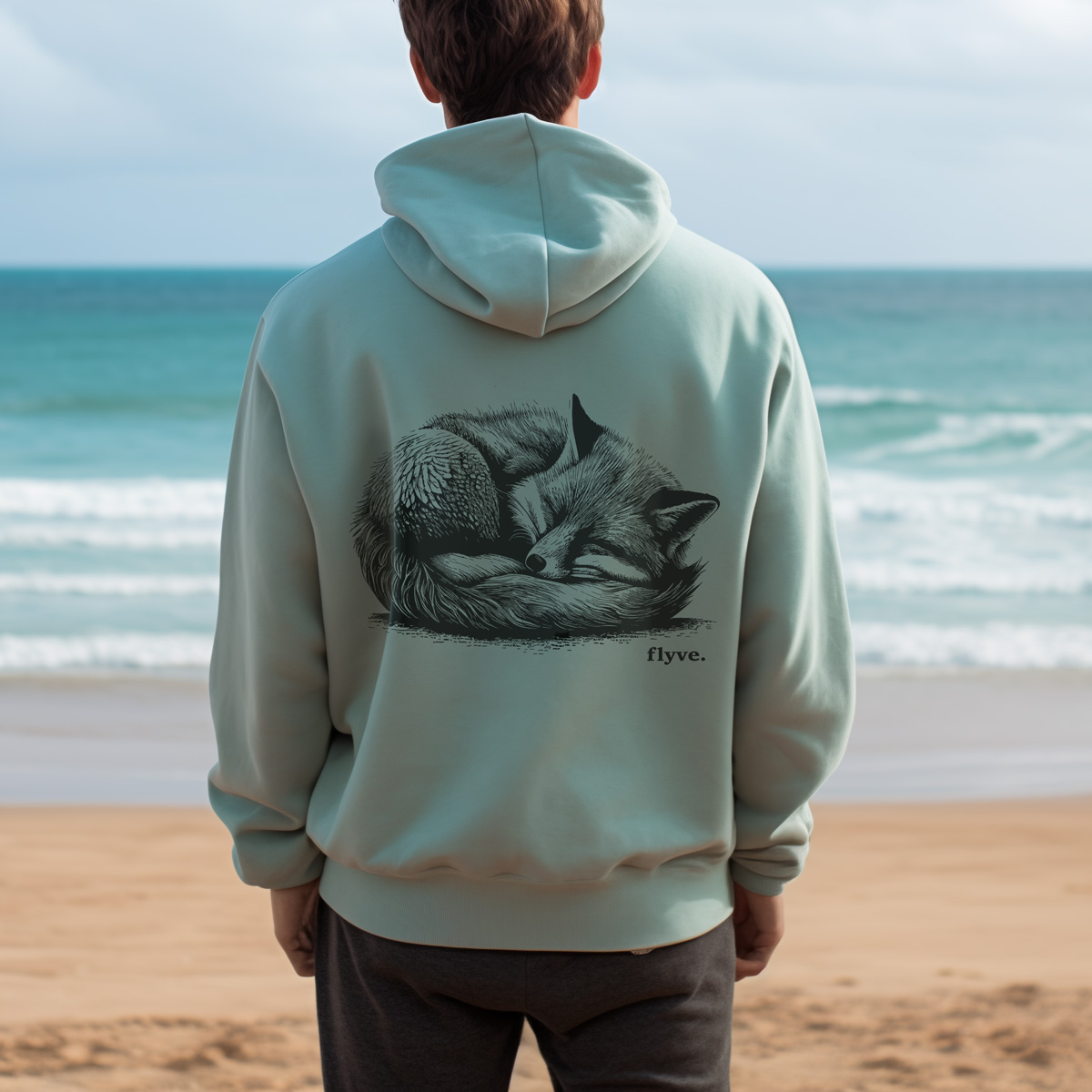 Flyve Fuchs Print auf Hoodie